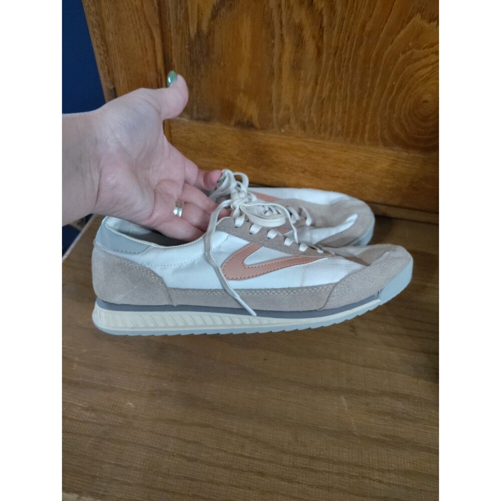 Tretorn Womens US 9 White Blush Pink Rawlins Suede Fabric Sneakers Shoes